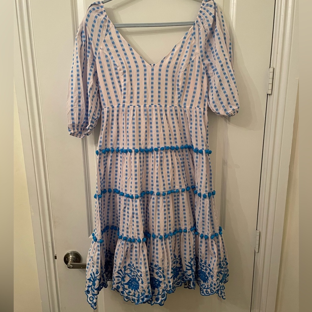Lilly Pulitzer Blue/White/Light Pink Dress